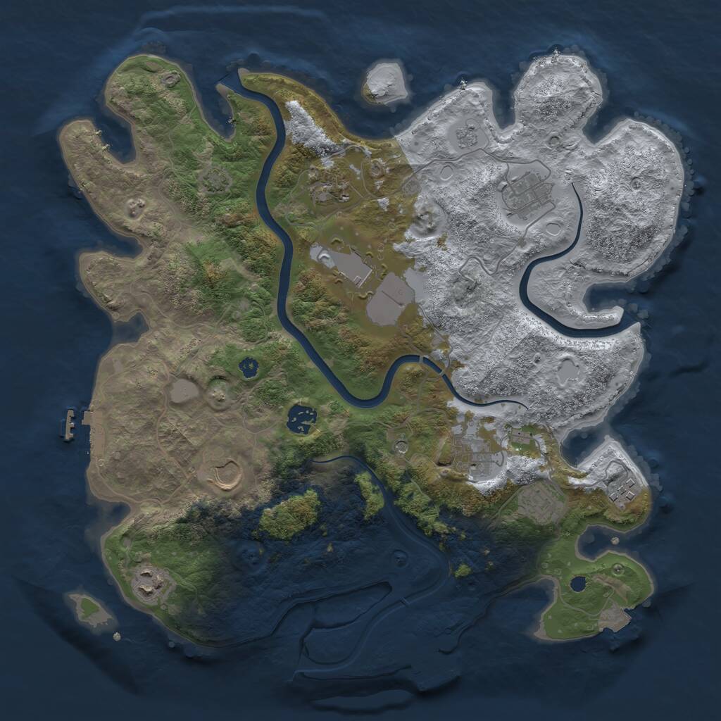 Rust Map: Procedural Map, Size: 3700, Seed: 566681, 15 Monuments