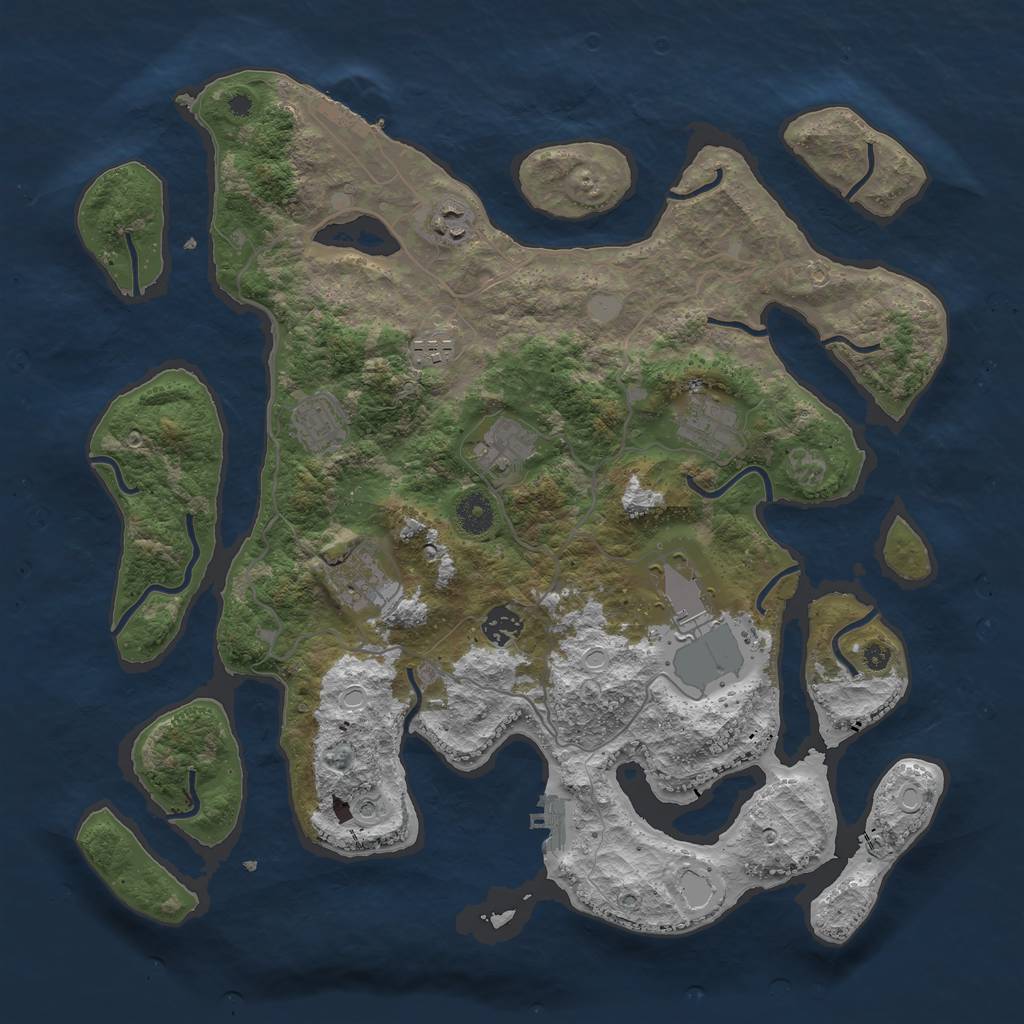 Rust Map: Procedural Map, Size: 4000, Seed: 1816306581, 16 Monuments