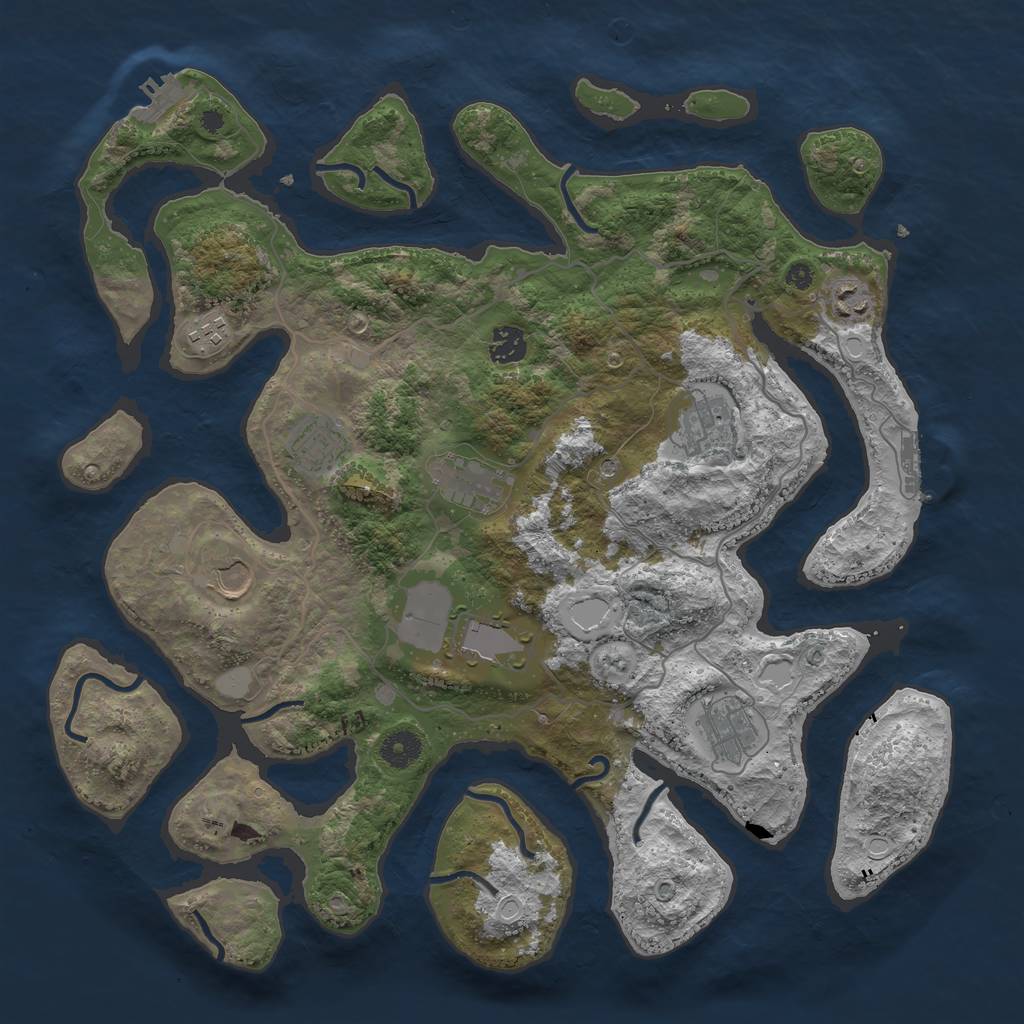 Rust Map: Procedural Map, Size: 4000, Seed: 812450, 17 Monuments