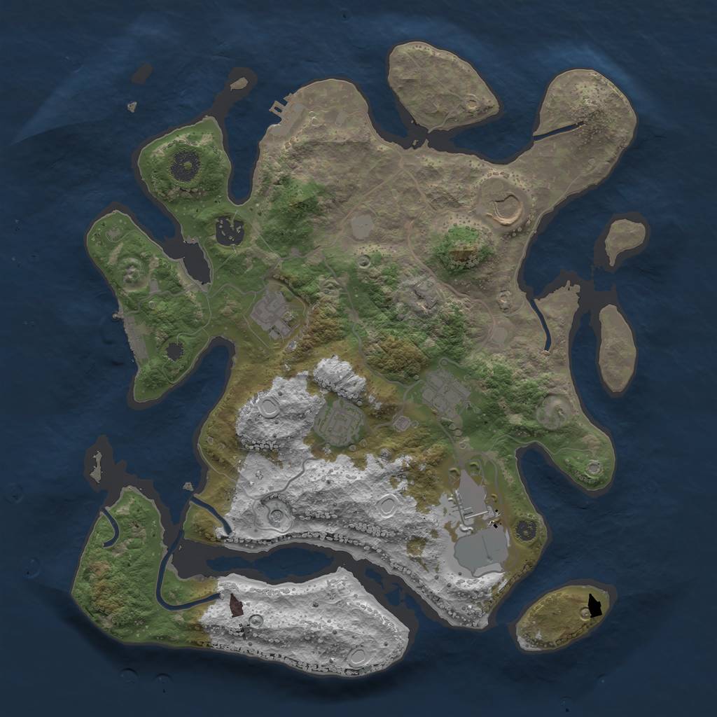 Rust Map: Procedural Map, Size: 3550, Seed: 508473, 14 Monuments