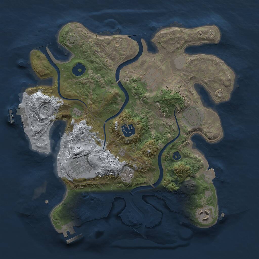 Rust Map: Procedural Map, Size: 3000, Seed: 110, 11 Monuments
