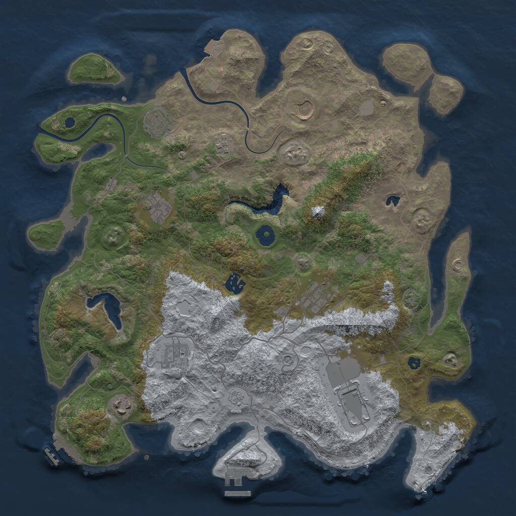 Rust Map: Procedural Map, Size: 4000, Seed: 717811, 15 Monuments