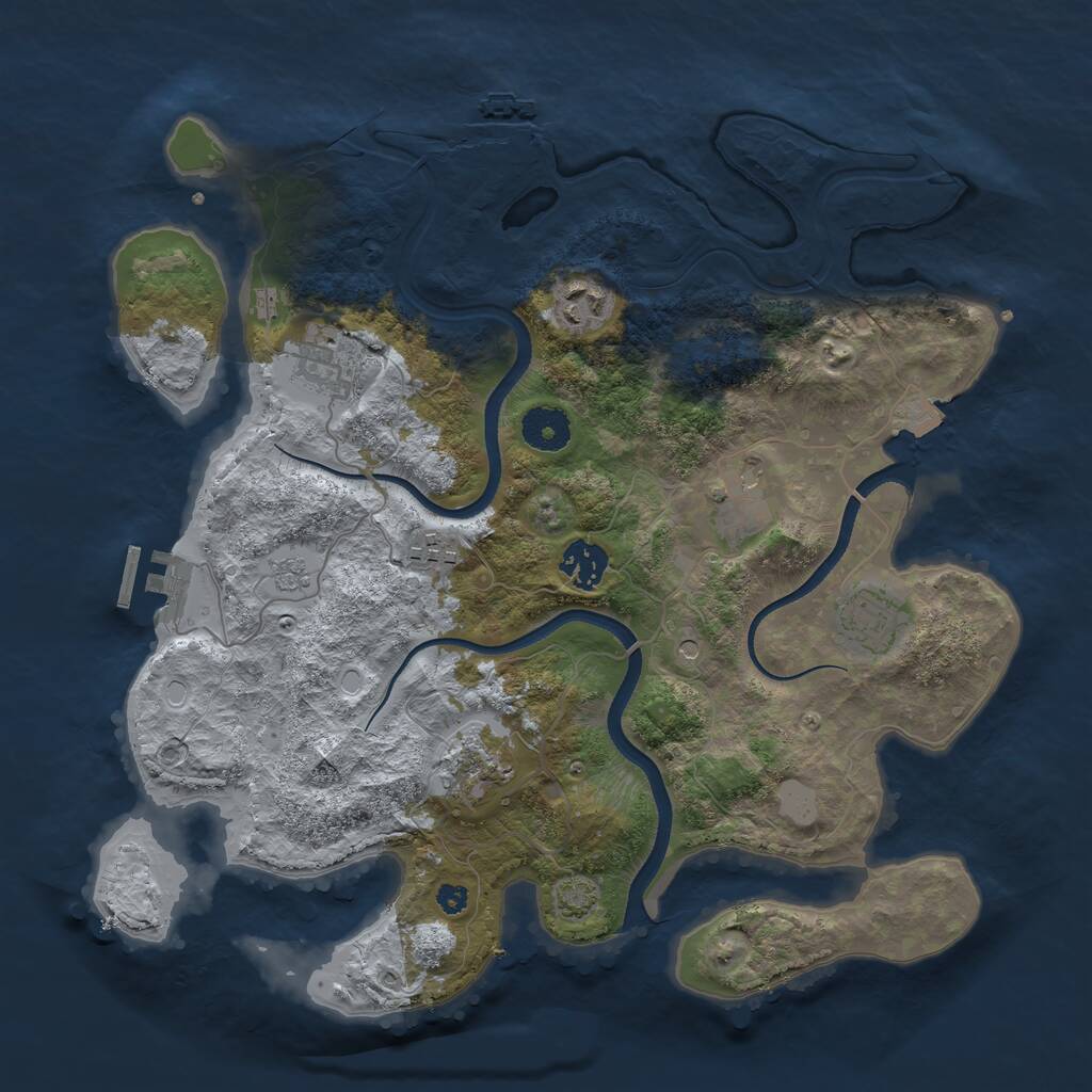 Rust Map: Procedural Map, Size: 3500, Seed: 126518098, 13 Monuments