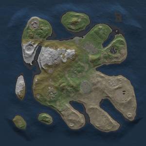 Thumbnail Rust Map: Barren, Size: 3000, Seed: 2, 10 Monuments