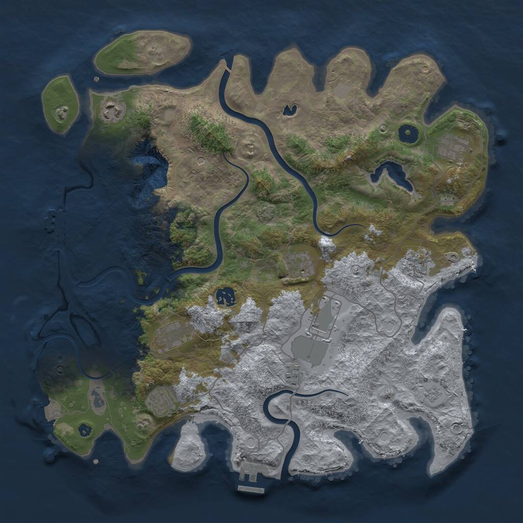 Rust Map: Procedural Map, Size: 4000, Seed: 814000, 15 Monuments