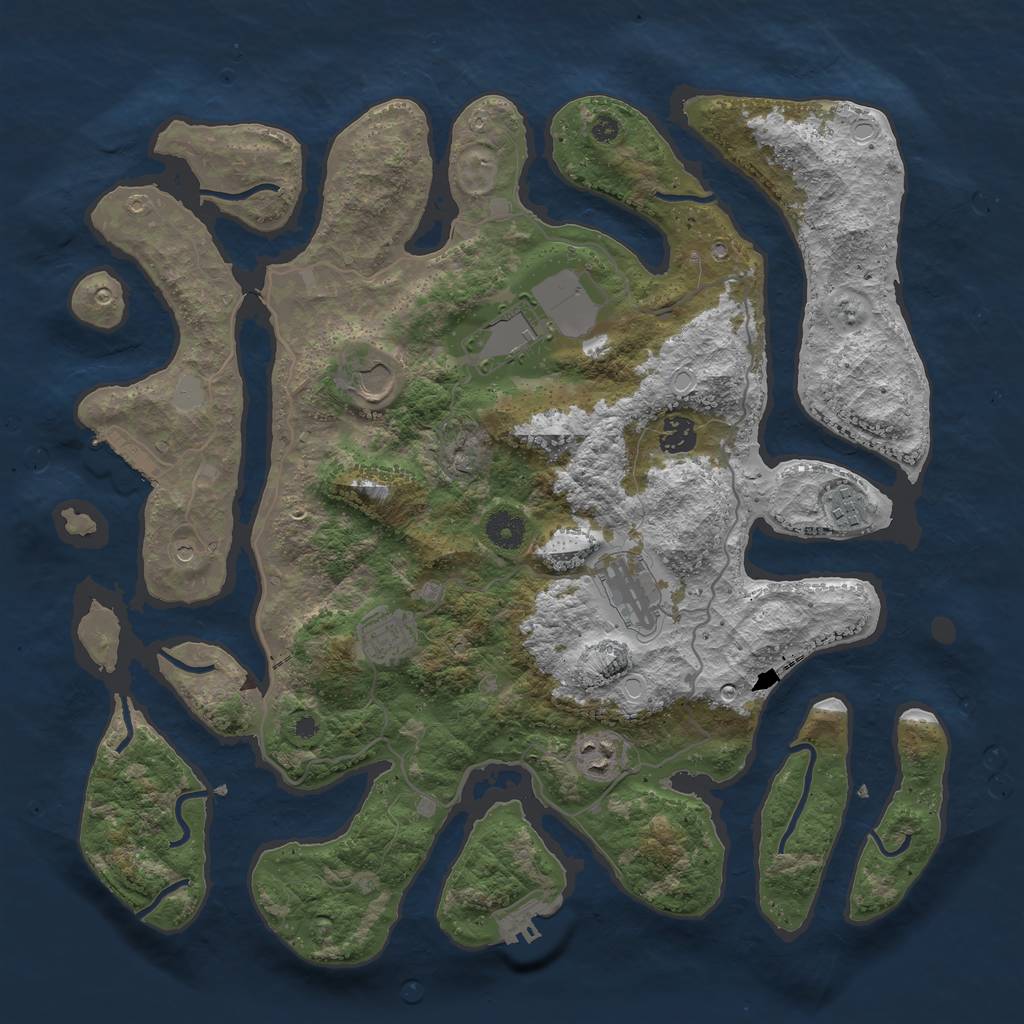 Rust Map: Procedural Map, Size: 4000, Seed: 2645, 15 Monuments