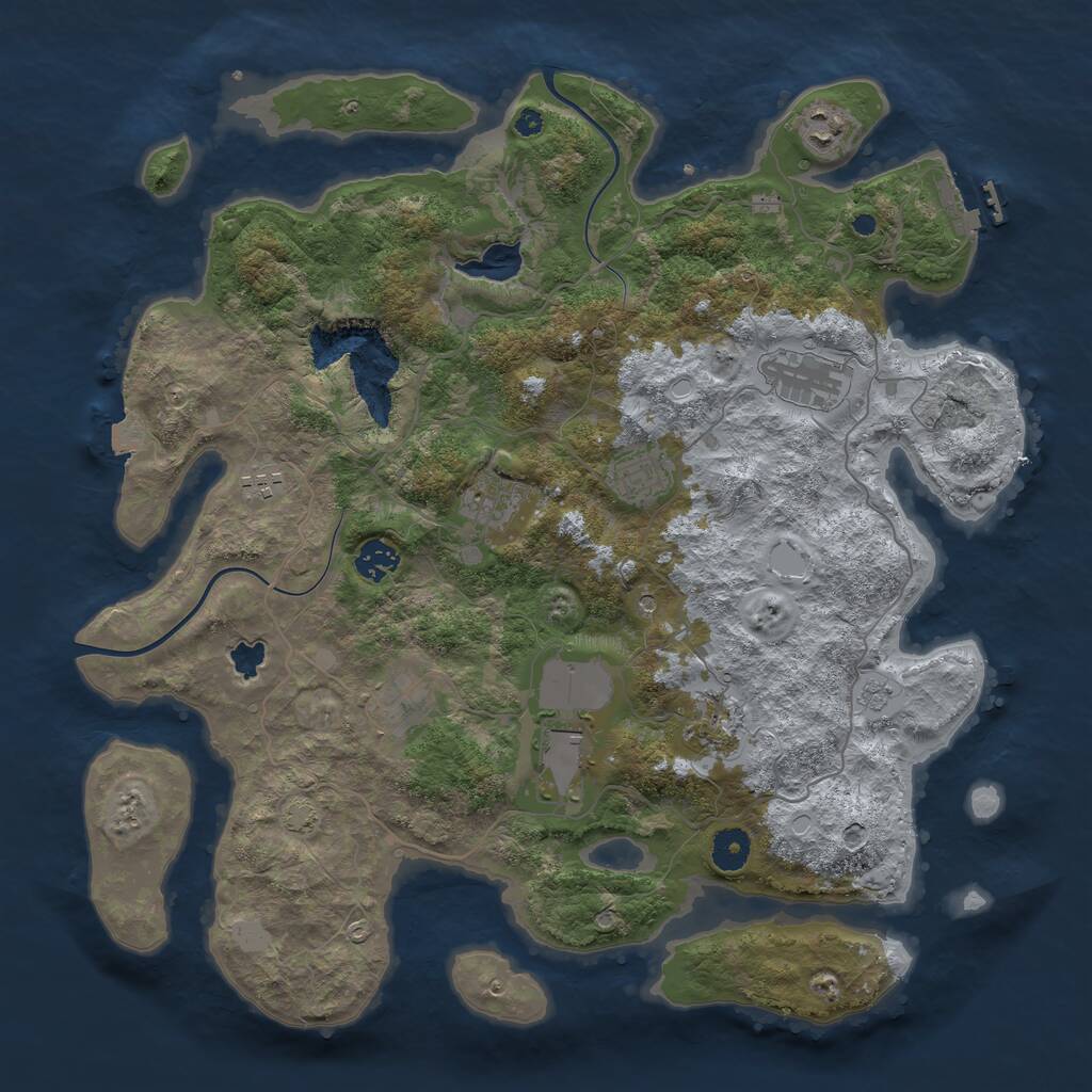 Rust Map: Procedural Map, Size: 4000, Seed: 236080, 14 Monuments