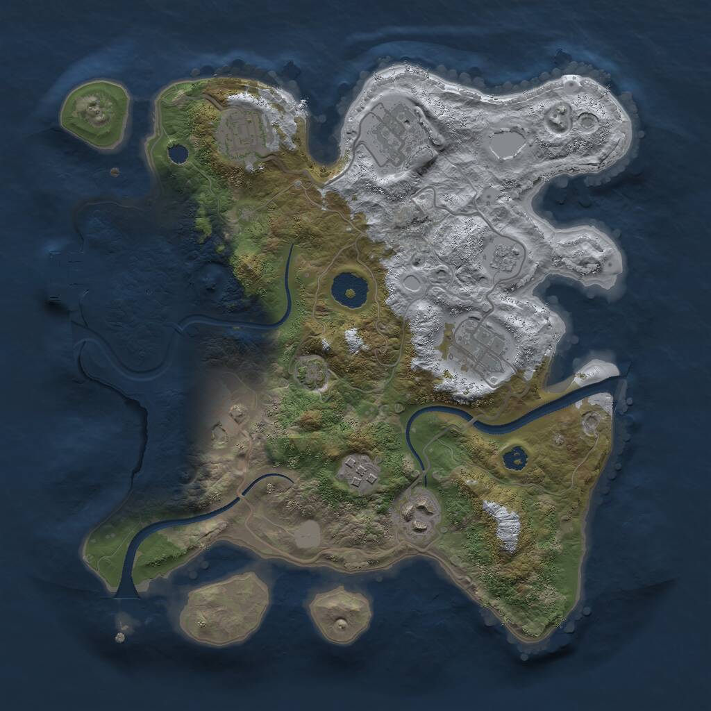 Rust Map: Procedural Map, Size: 3000, Seed: 104998600, 10 Monuments