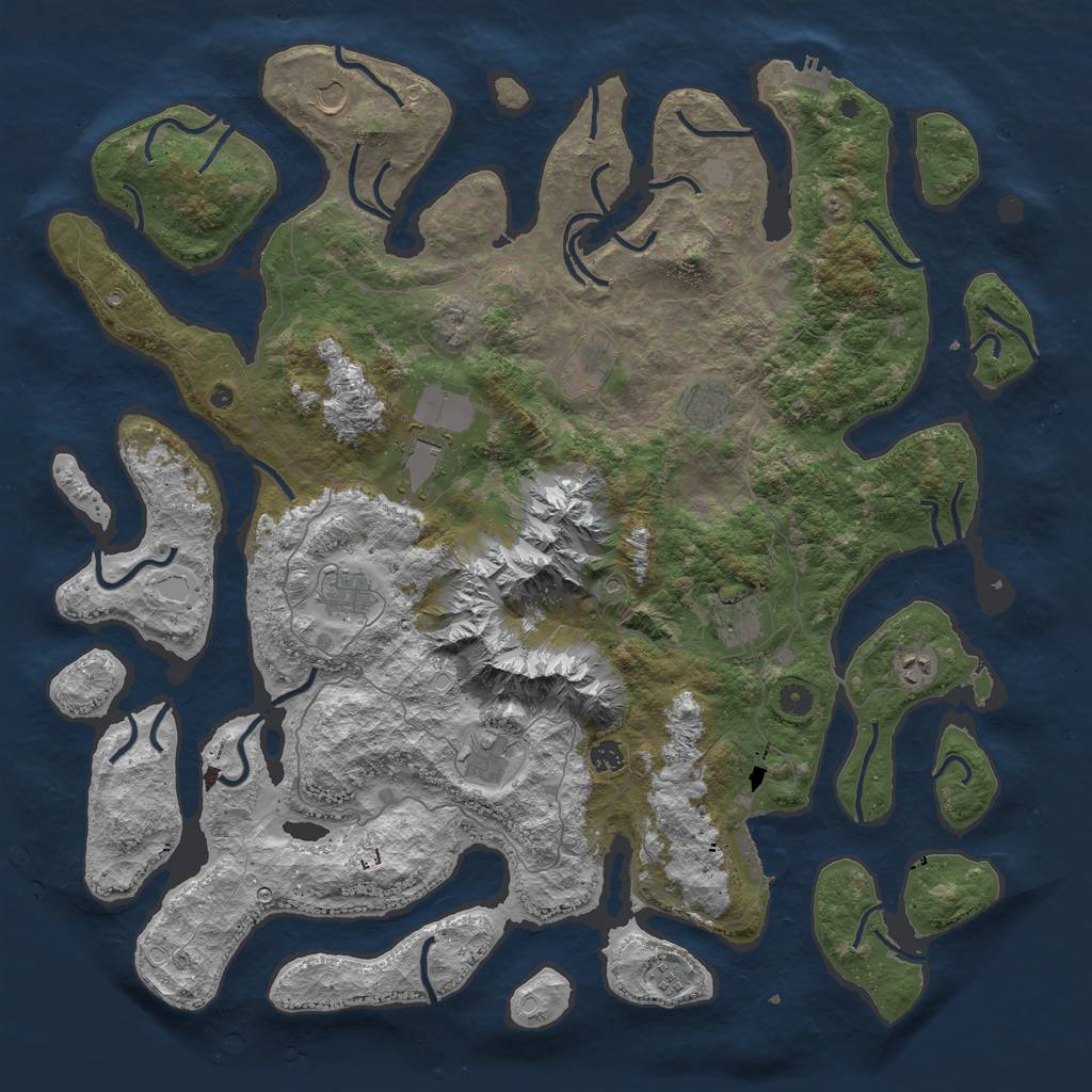 Rust Map: Procedural Map, Size: 5000, Seed: 5062021, 18 Monuments