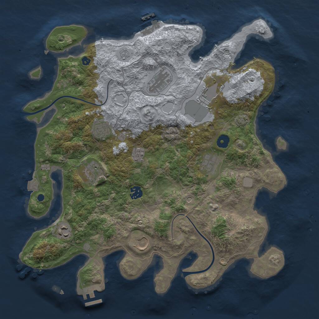 Rust Map: Procedural Map, Size: 3700, Seed: 304149065, 15 Monuments