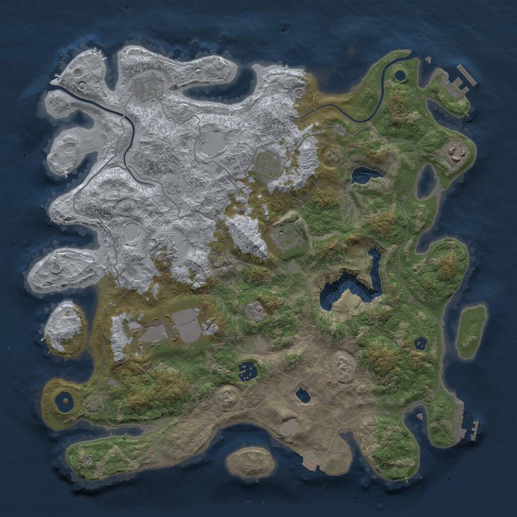 Rust Map: Procedural Map, Size: 4000, Seed: 234503072, 14 Monuments