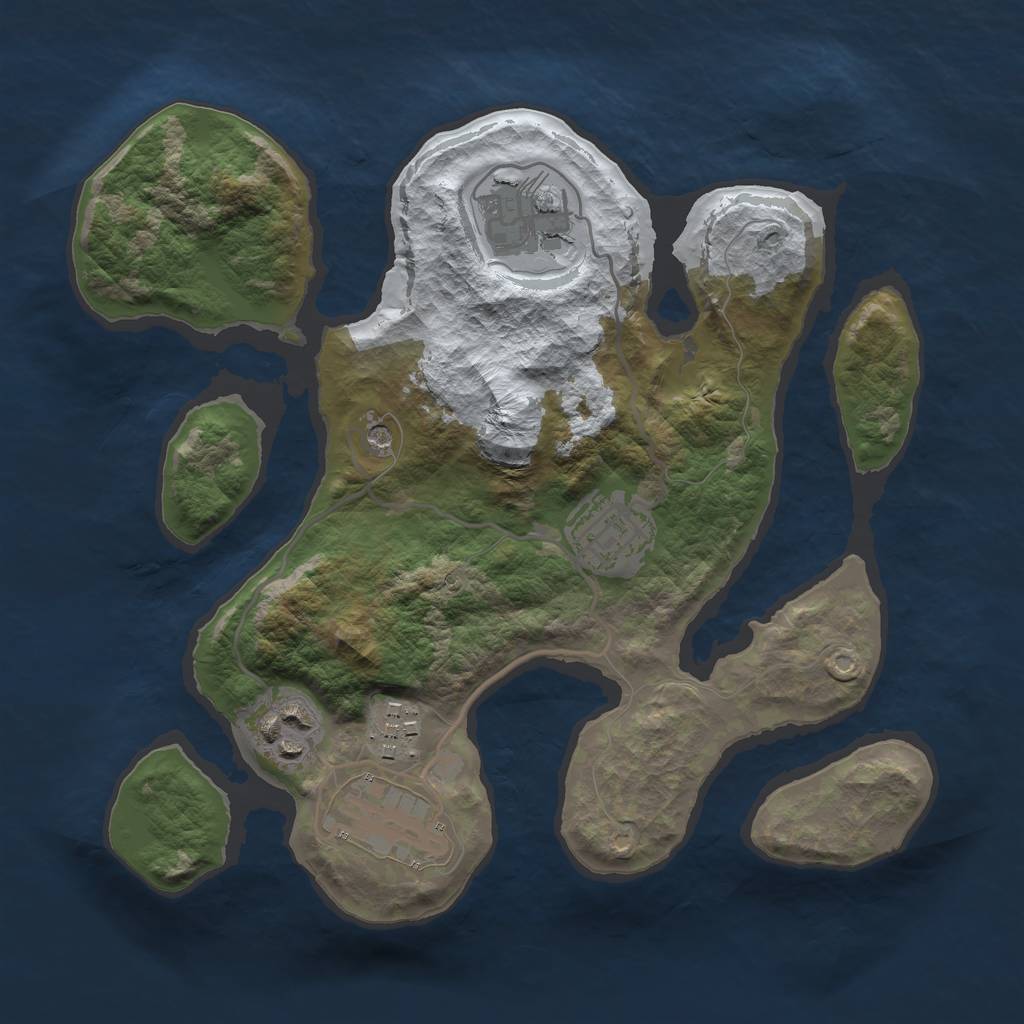 Rust Map: Barren, Size: 2700, Seed: 1, 8 Monuments