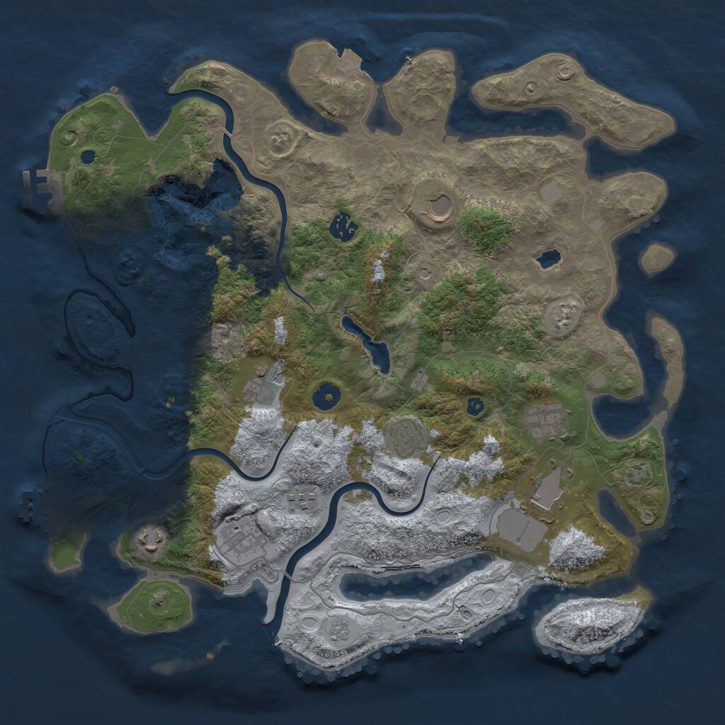 Rust Map: Procedural Map, Size: 4000, Seed: 754, 15 Monuments