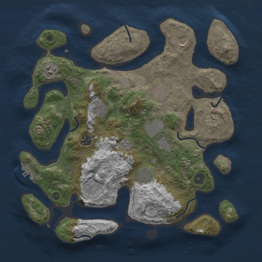 Rust Map: Procedural Map, Size: 3600, Seed: 1467991596, 17 Monuments