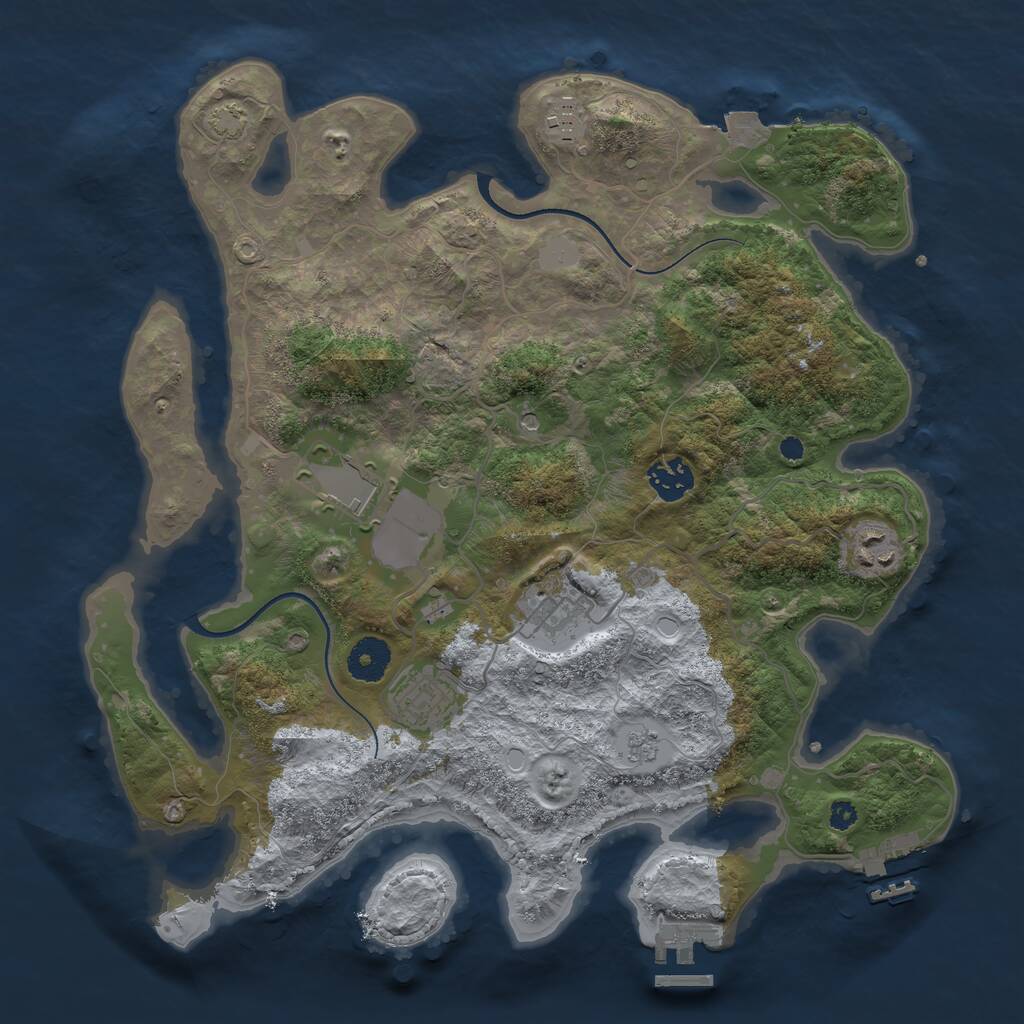 Rust Map: Procedural Map, Size: 3550, Seed: 300628, 12 Monuments