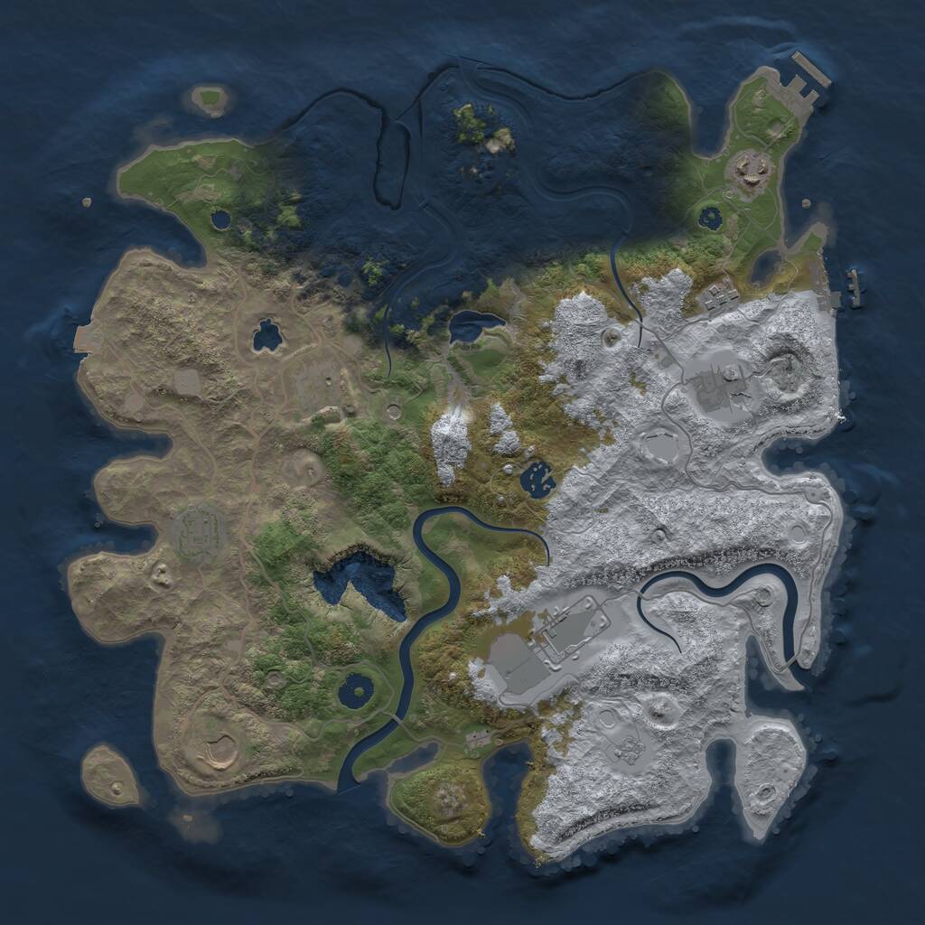 Rust Map: Procedural Map, Size: 4000, Seed: 561158, 14 Monuments