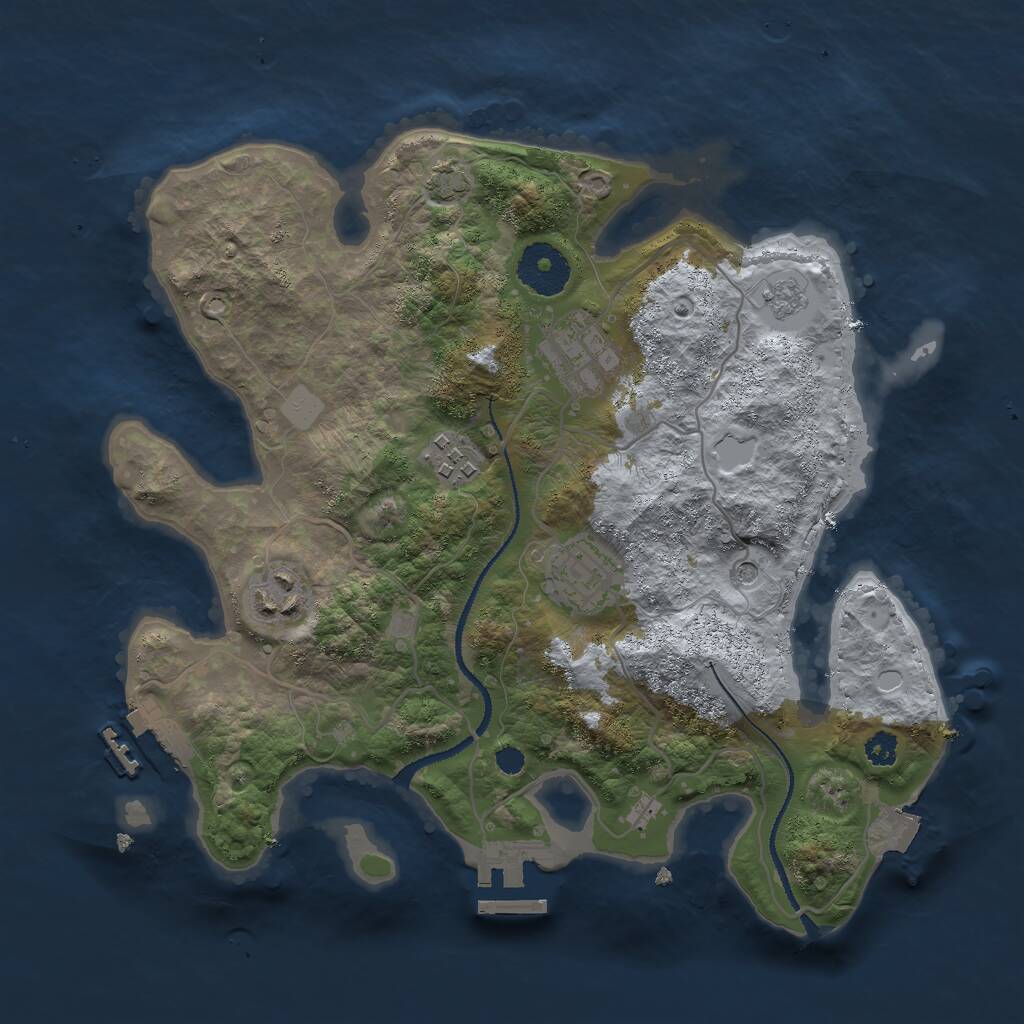 Rust Map: Procedural Map, Size: 3000, Seed: 822527548, 10 Monuments