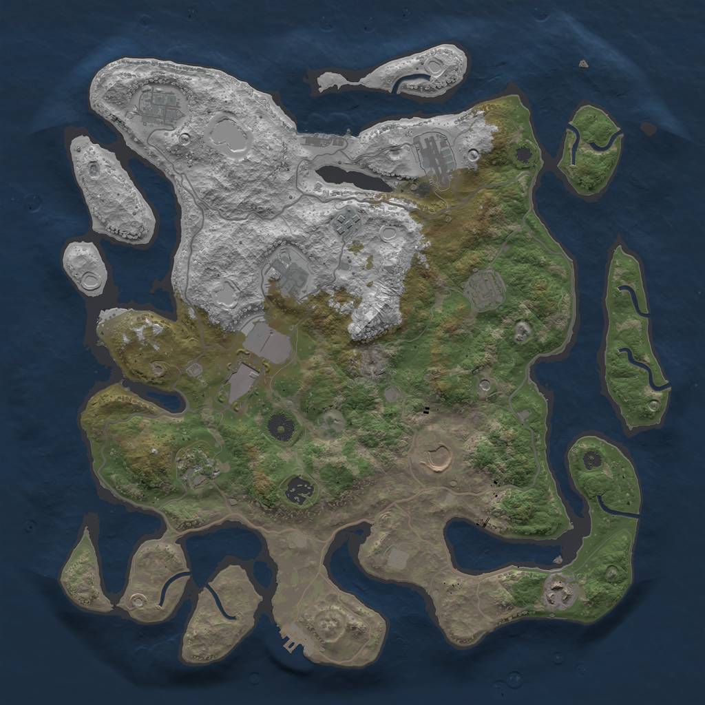 Rust Map: Procedural Map, Size: 4000, Seed: 570160, 18 Monuments