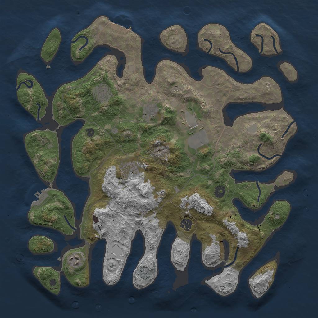 Rust Map: Procedural Map, Size: 4000, Seed: 734630, 15 Monuments