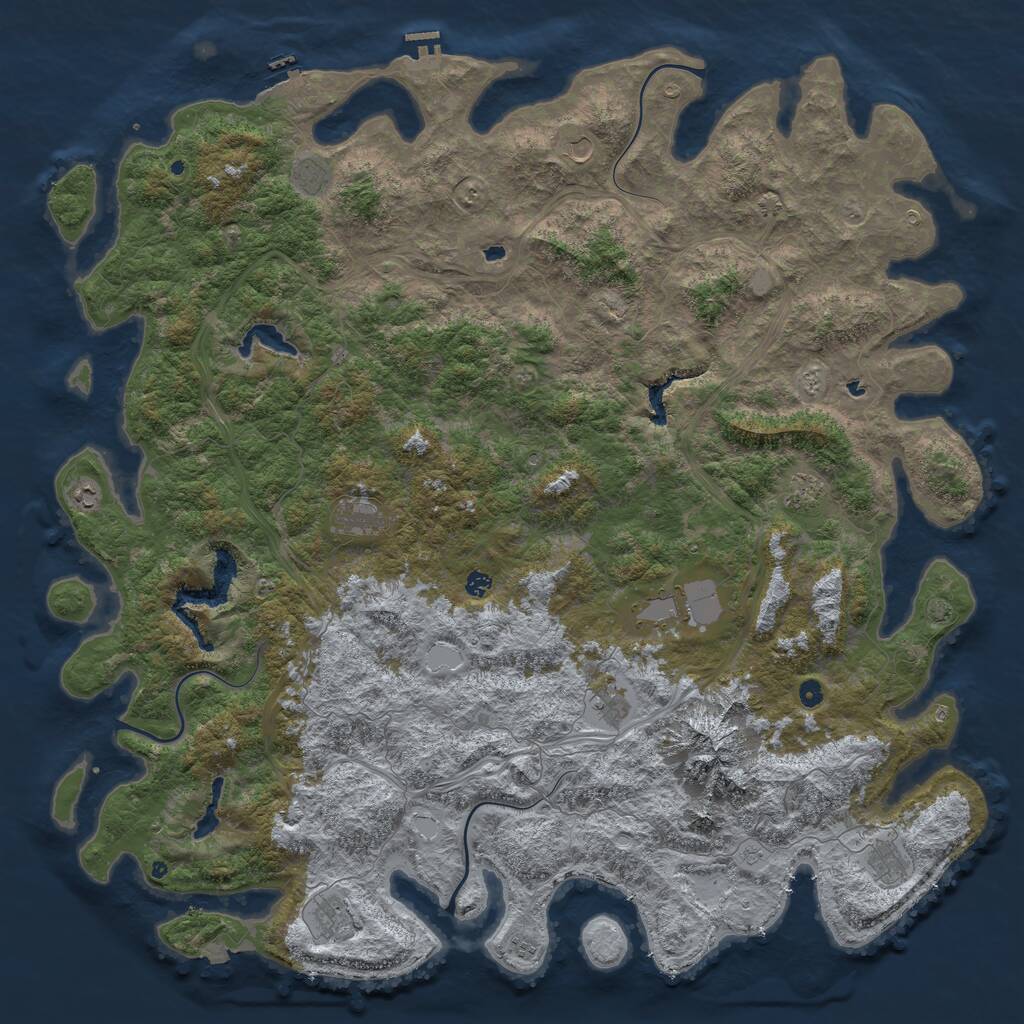Rust Map: Procedural Map, Size: 6000, Seed: 81536572, 17 Monuments