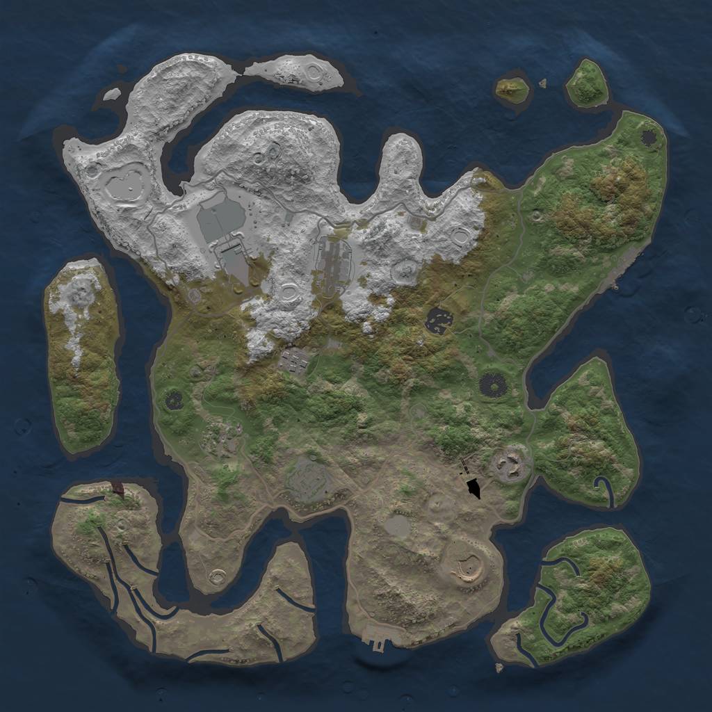 Rust Map: Procedural Map, Size: 4000, Seed: 834554, 15 Monuments