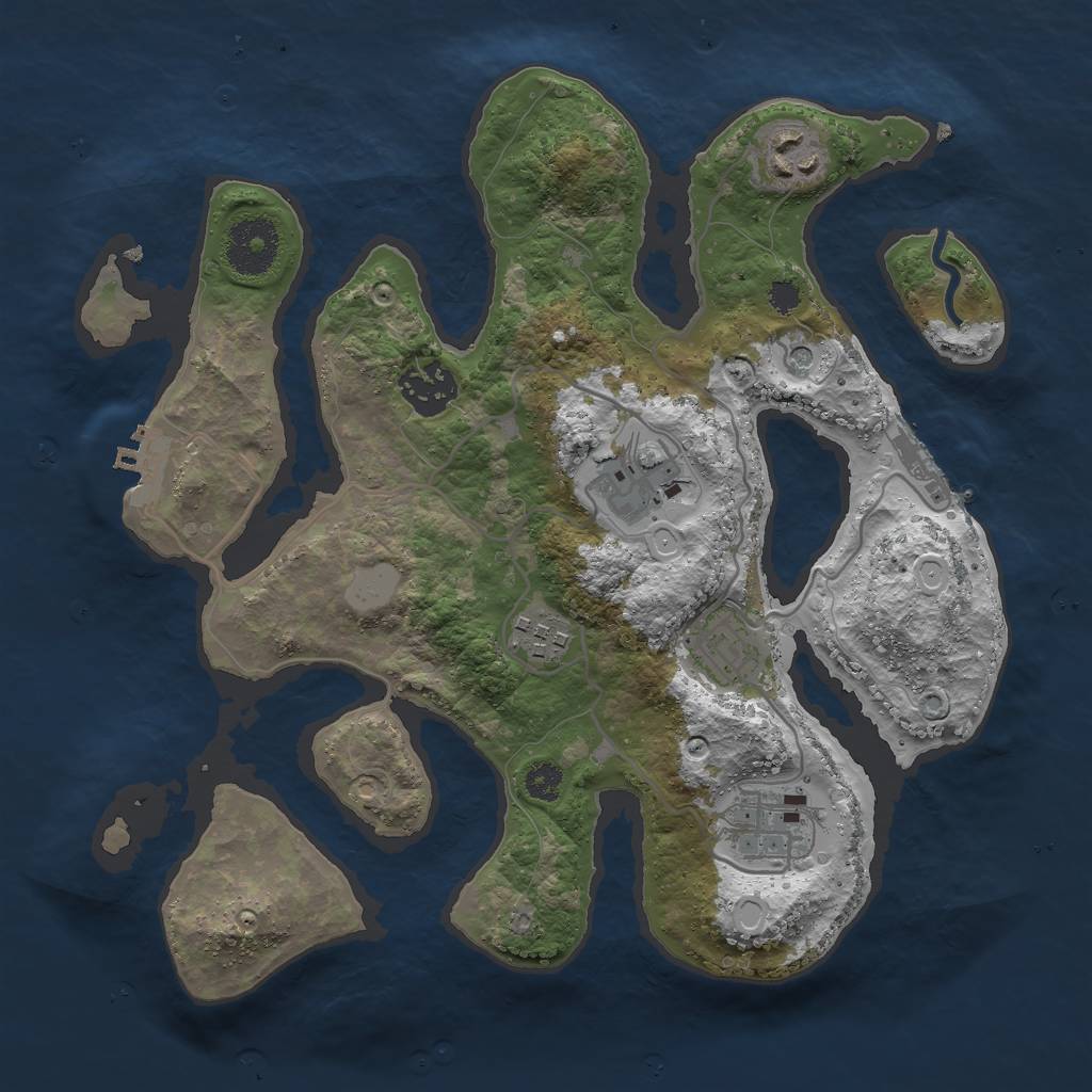 Rust Map: Procedural Map, Size: 3000, Seed: 1000016, 14 Monuments