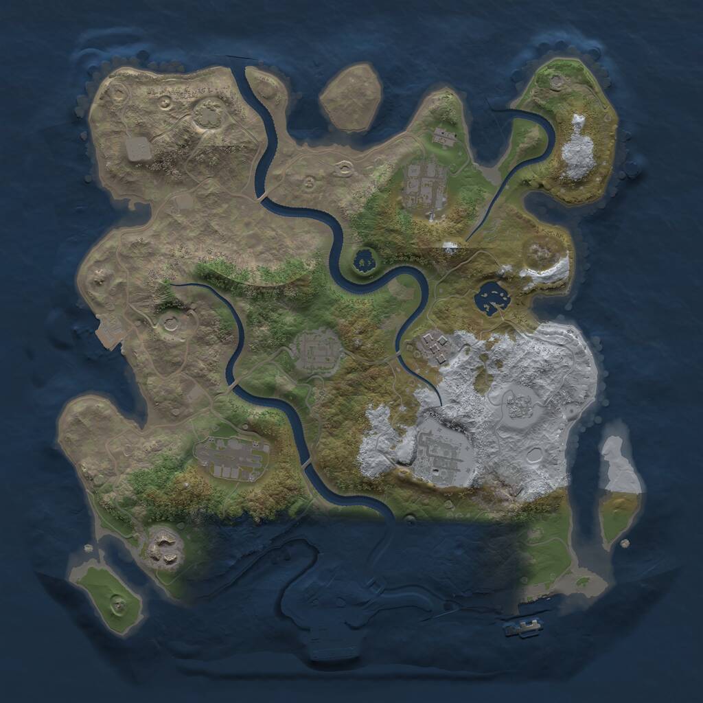 Rust Map: Procedural Map, Size: 3200, Seed: 4, 13 Monuments