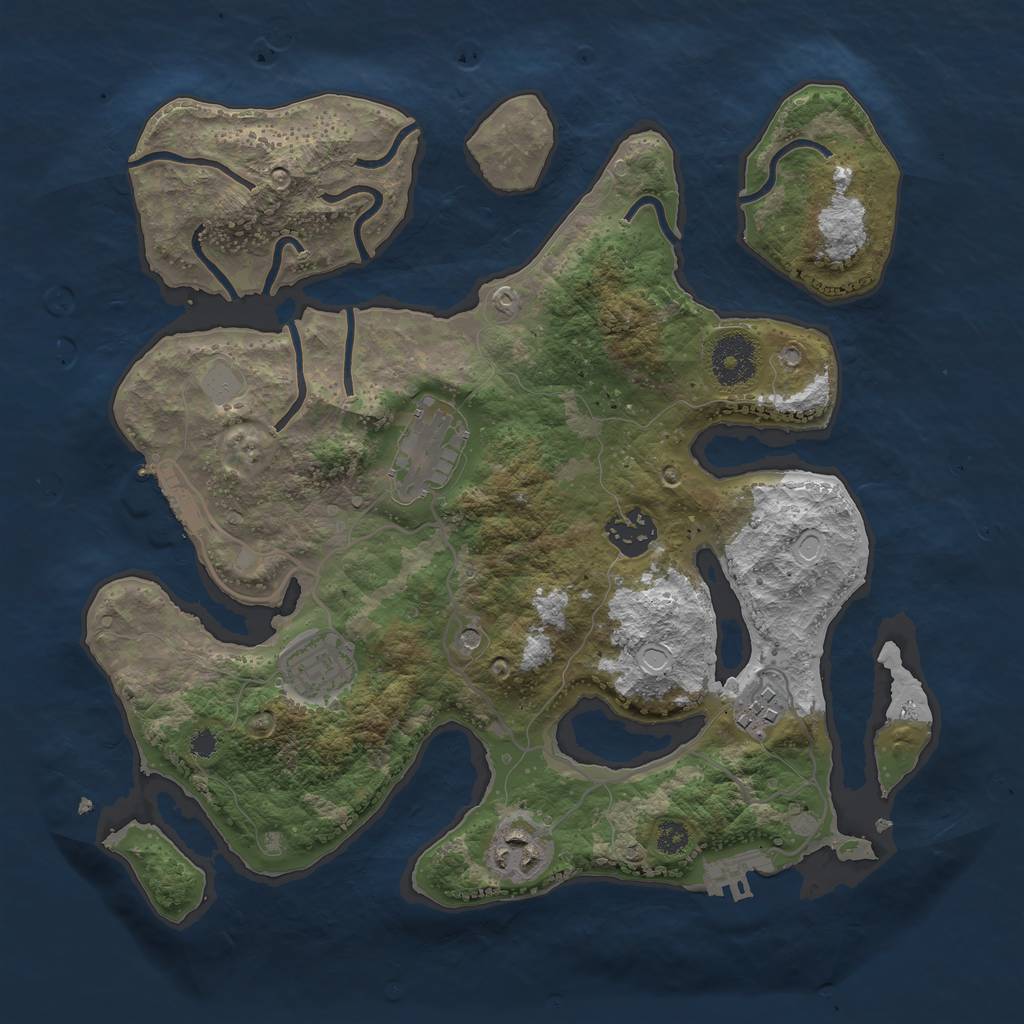 Rust Map: Procedural Map, Size: 3200, Seed: 4, 13 Monuments