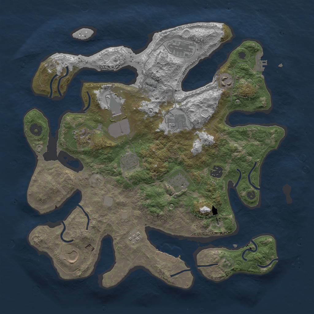 Rust Map: Procedural Map, Size: 3800, Seed: 1789146448, 18 Monuments