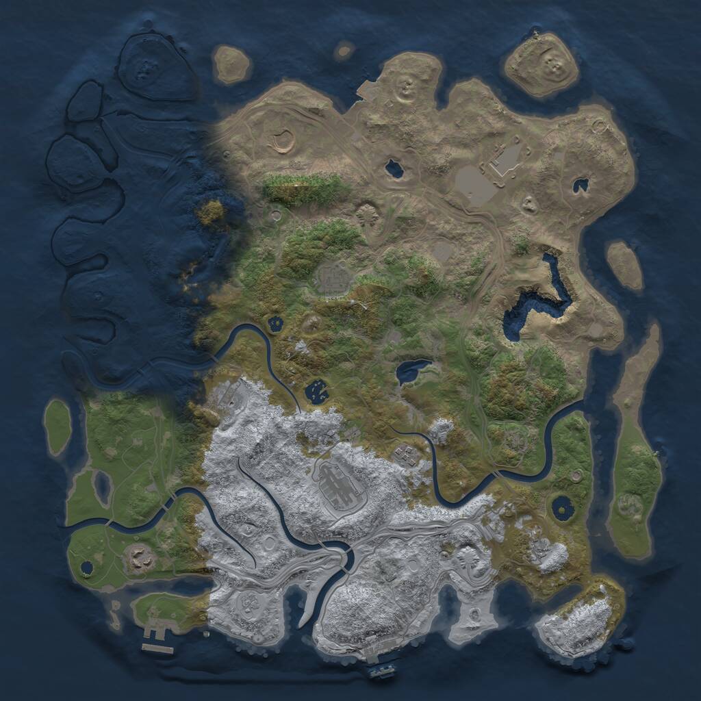 Rust Map: Procedural Map, Size: 4500, Seed: 39117, 15 Monuments