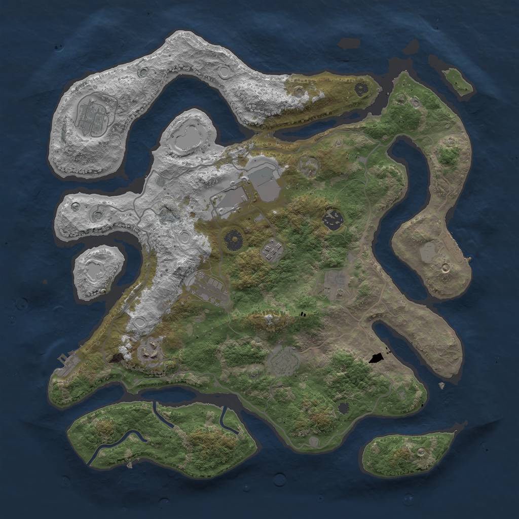 Rust Map: Procedural Map, Size: 4000, Seed: 365489, 16 Monuments