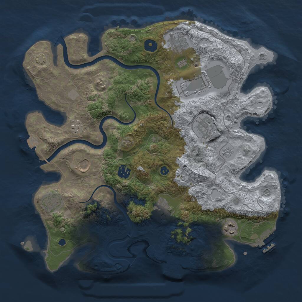 Rust Map: Procedural Map, Size: 3500, Seed: 2110685, 15 Monuments