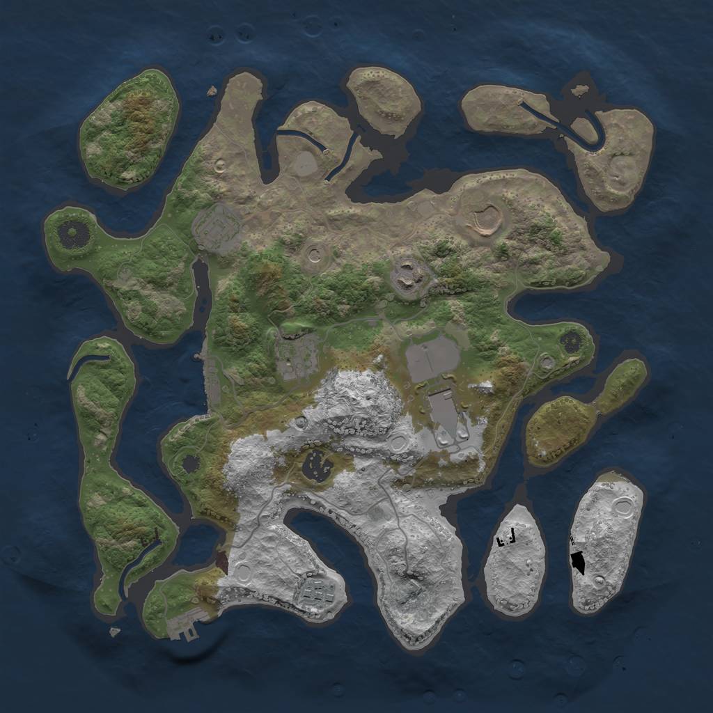 Rust Map: Procedural Map, Size: 3500, Seed: 212, 15 Monuments