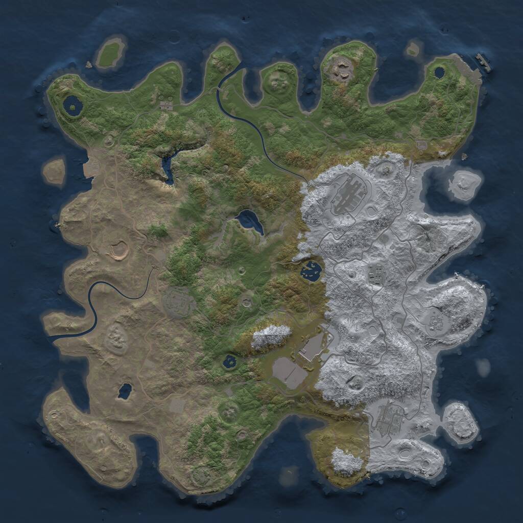 Rust Map: Procedural Map, Size: 4000, Seed: 1224624, 13 Monuments