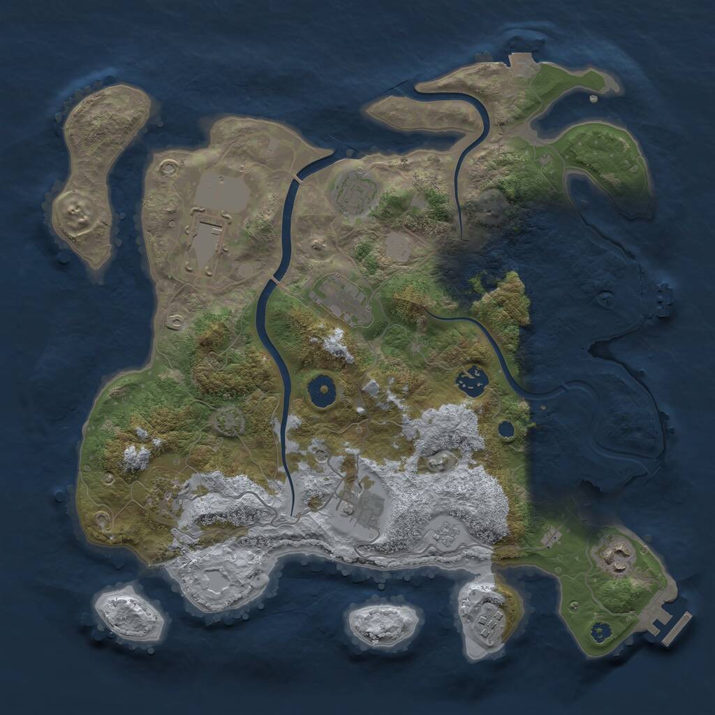 Rust Map: Procedural Map, Size: 3600, Seed: 279797712, 14 Monuments