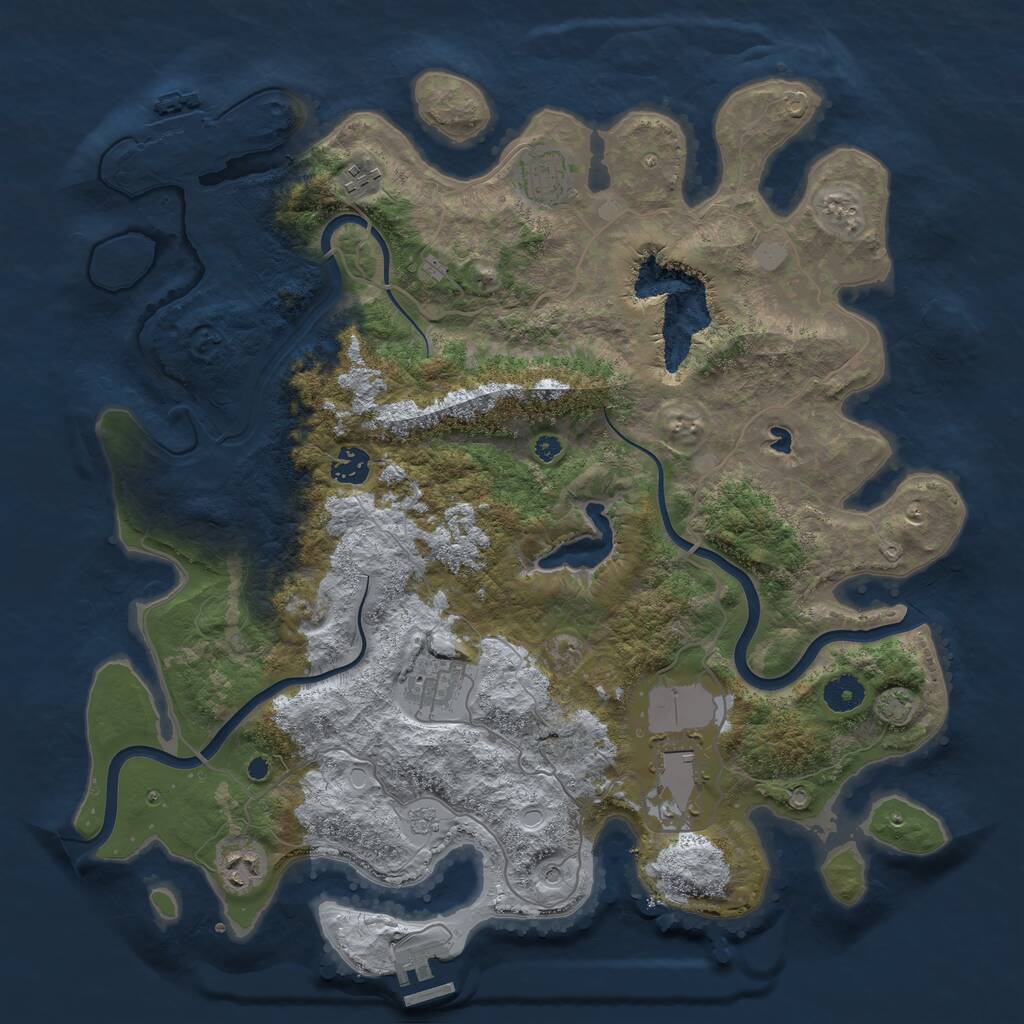Rust Map: Procedural Map, Size: 4000, Seed: 220590, 12 Monuments