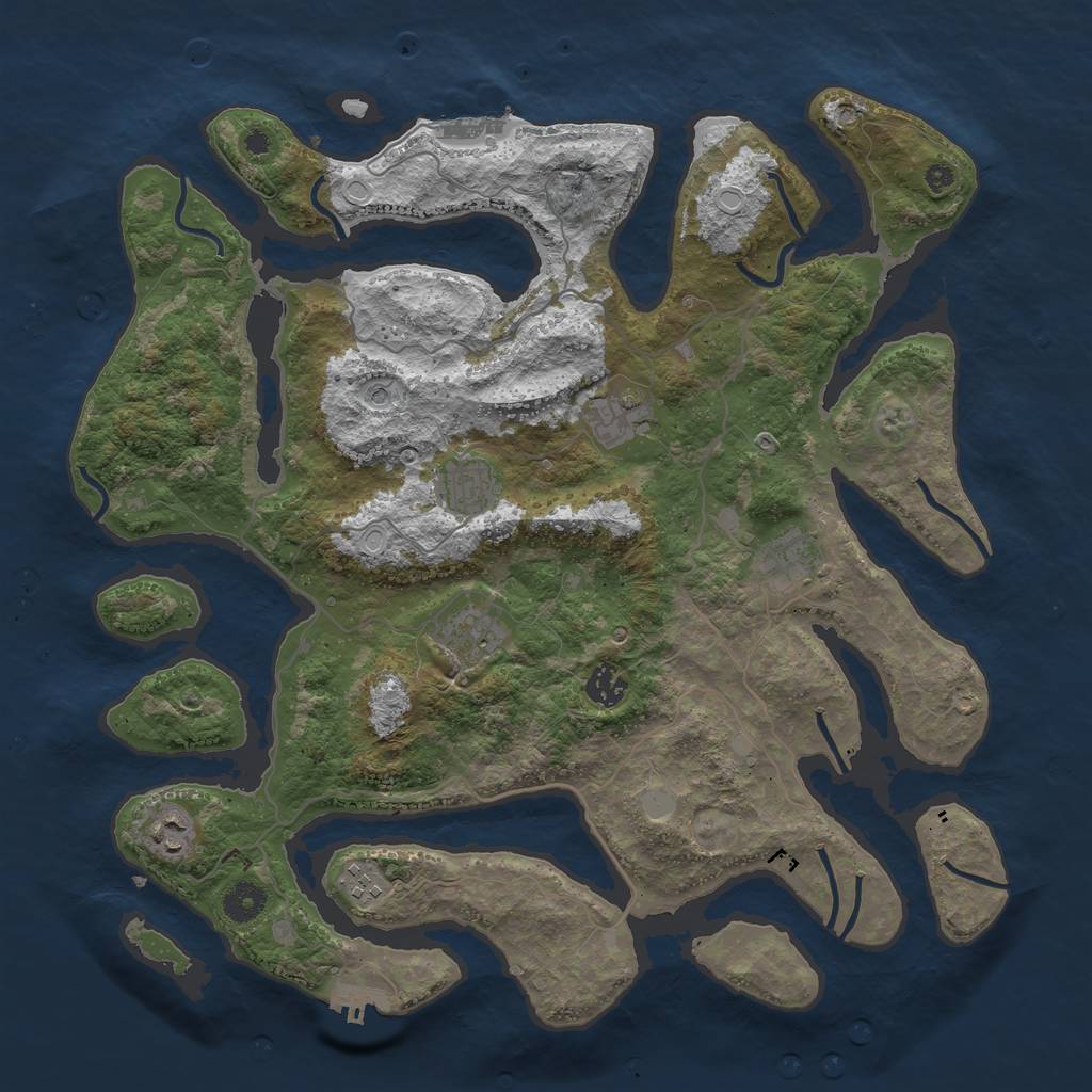 Rust Map: Procedural Map, Size: 4000, Seed: 1982971021, 15 Monuments