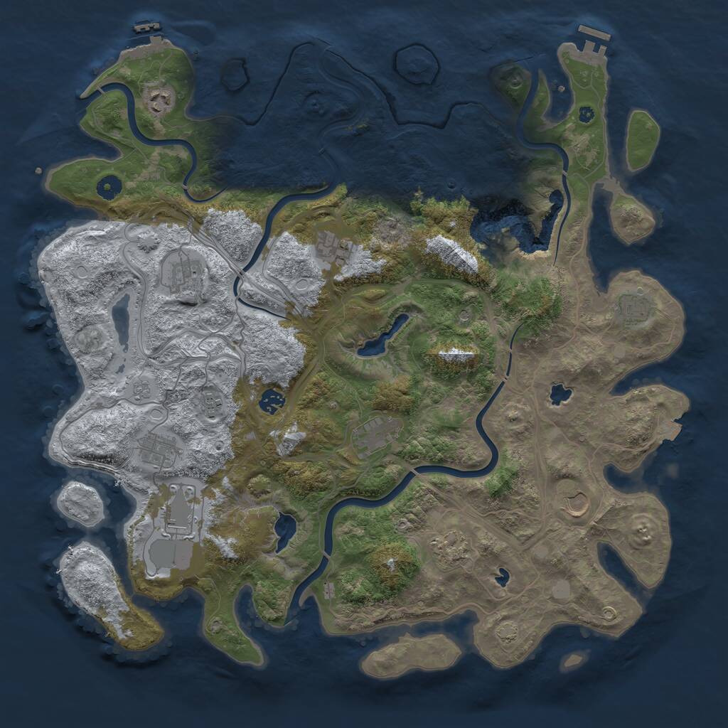 Rust Map: Procedural Map, Size: 4500, Seed: 3083375, 17 Monuments