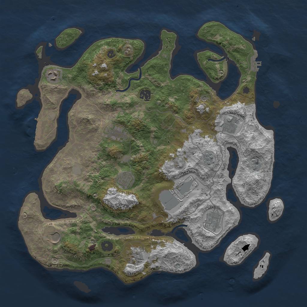 Rust Map: Procedural Map, Size: 4000, Seed: 4500420, 18 Monuments