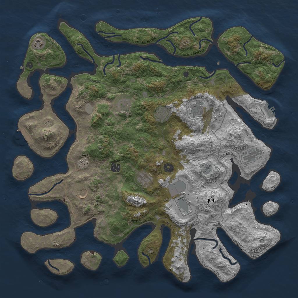 Rust Map: Procedural Map, Size: 4500, Seed: 2419067, 18 Monuments