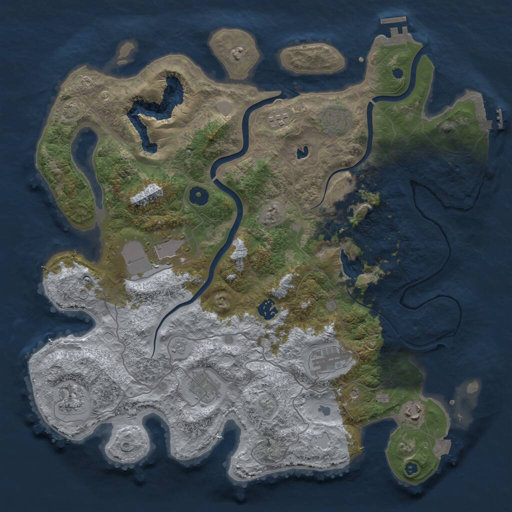 Rust Map: Procedural Map, Size: 4000, Seed: 397806, 15 Monuments