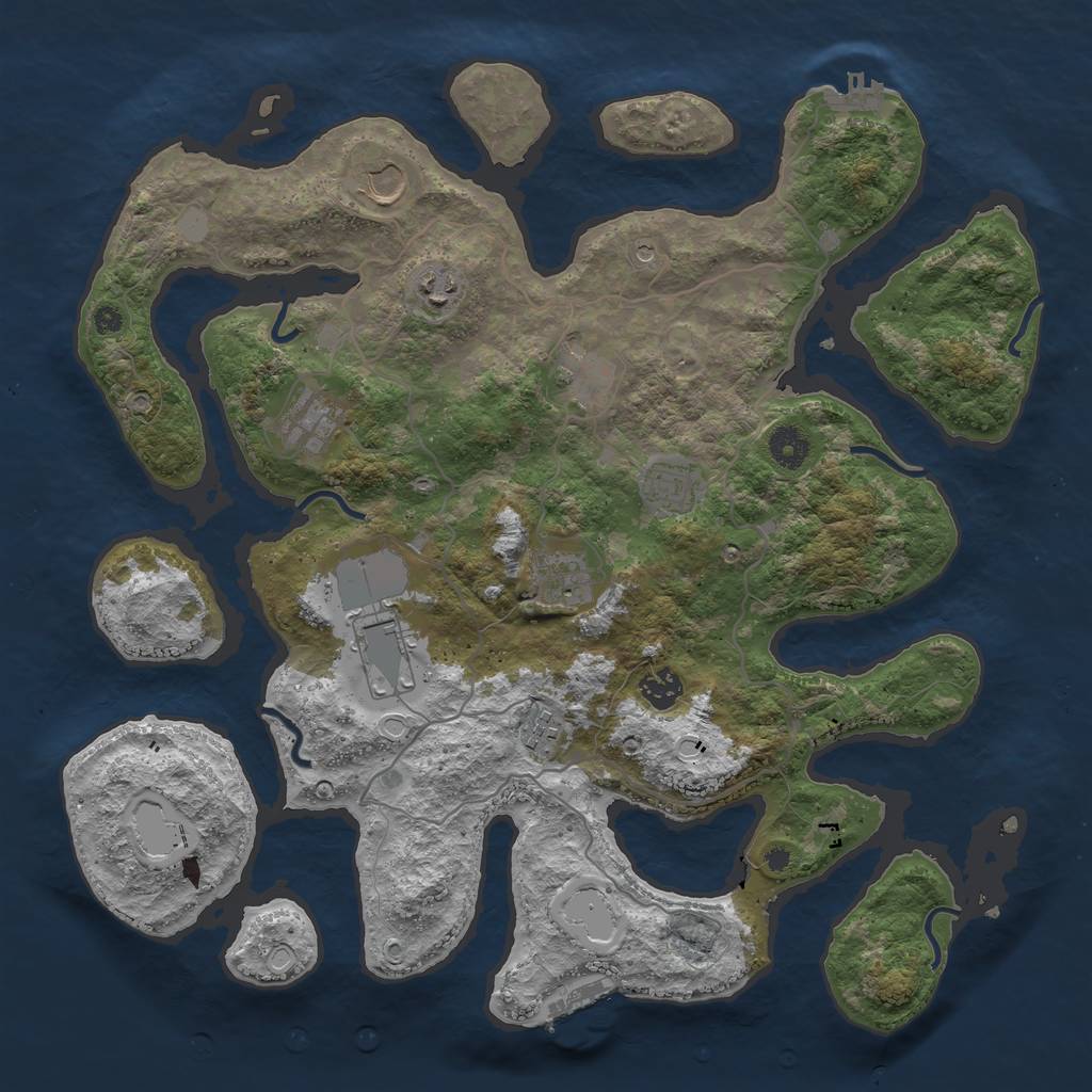 Rust Map: Procedural Map, Size: 4000, Seed: 397806, 17 Monuments