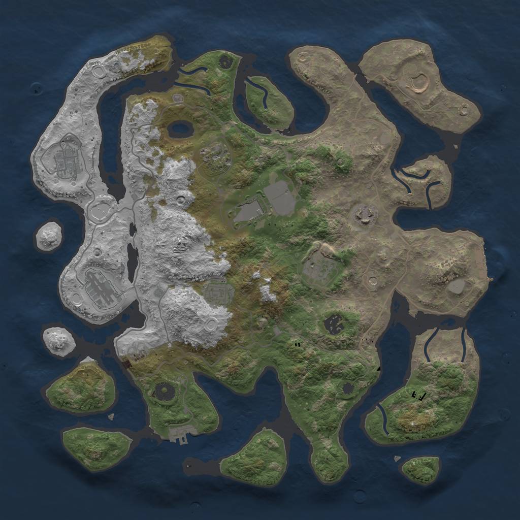 Rust Map: Procedural Map, Size: 4000, Seed: 12345678, 17 Monuments