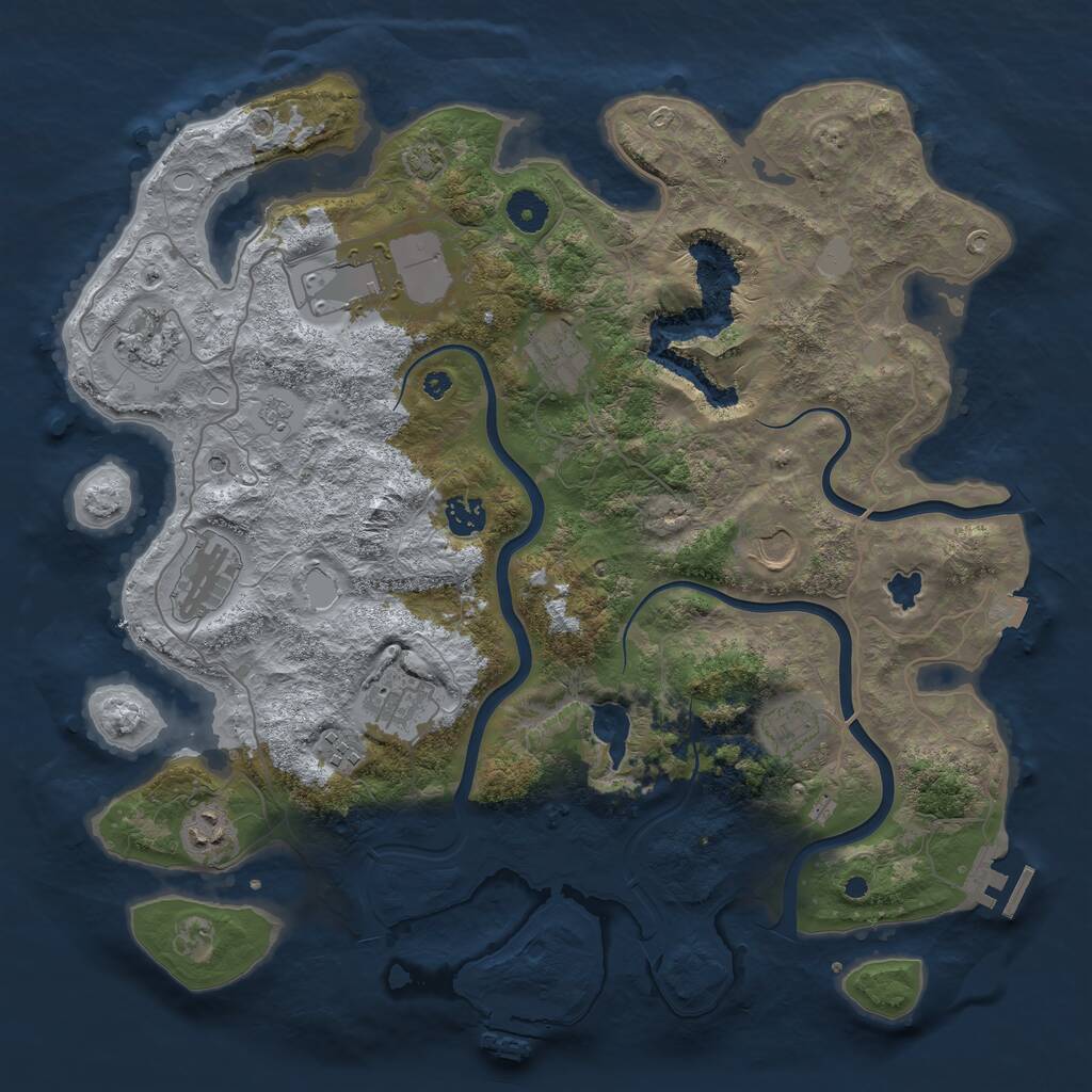 Rust Map: Procedural Map, Size: 4000, Seed: 12345678, 16 Monuments