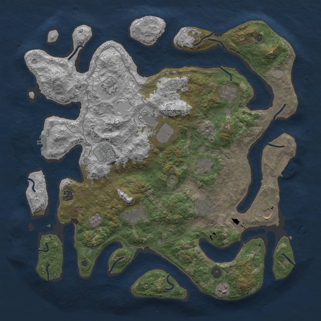 Rust Map: Procedural Map, Size: 4500, Seed: 5056241, 19 Monuments