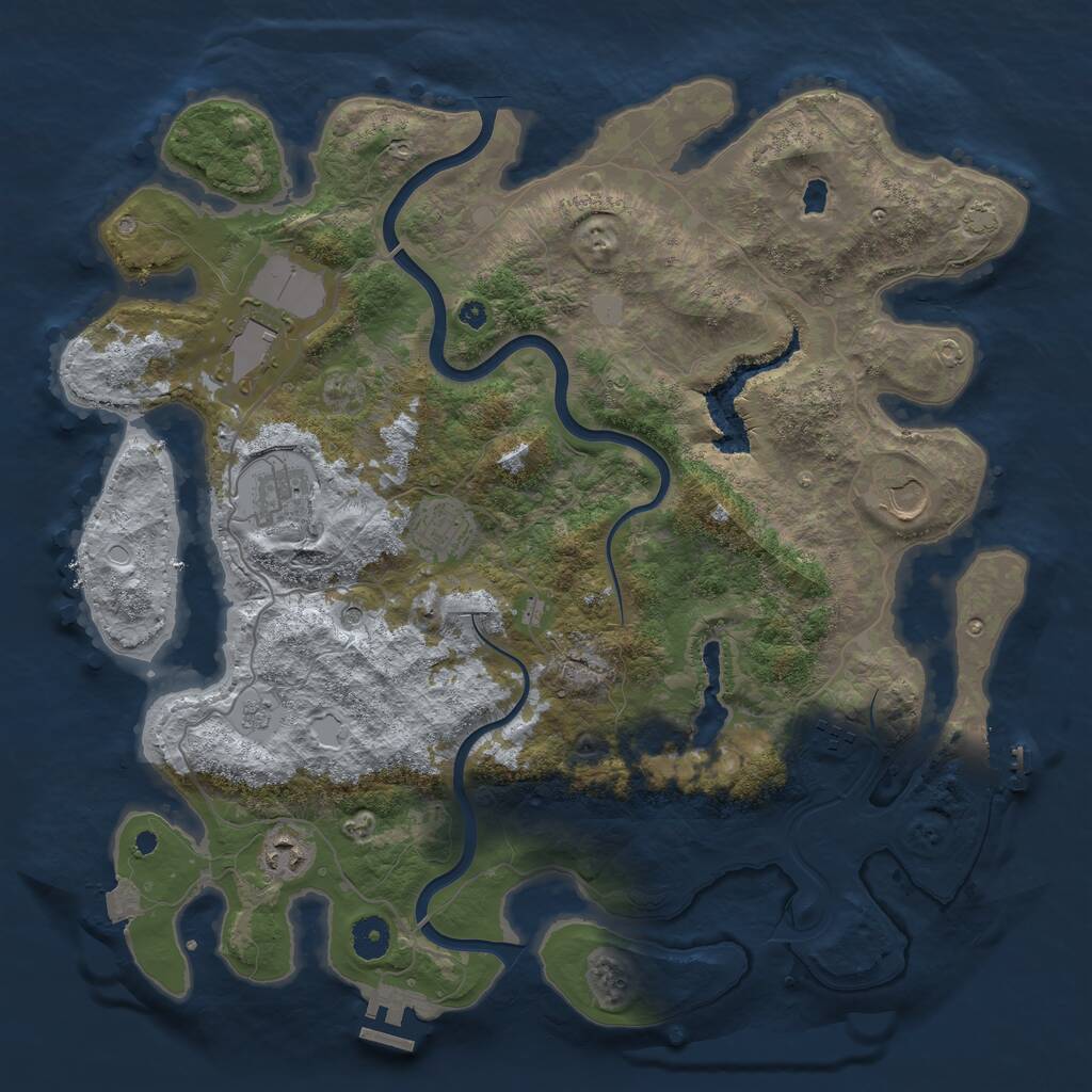 Rust Map: Procedural Map, Size: 4000, Seed: 1389248594, 12 Monuments