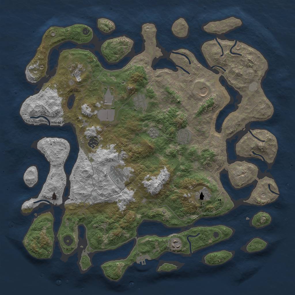 Rust Map: Procedural Map, Size: 4500, Seed: 2903921, 17 Monuments