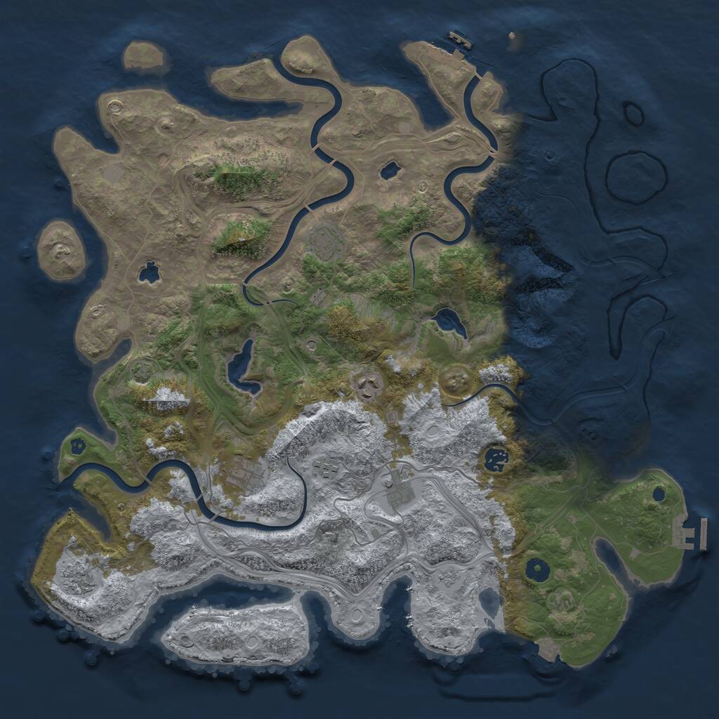 Rust Map: Procedural Map, Size: 4500, Seed: 1829105, 13 Monuments