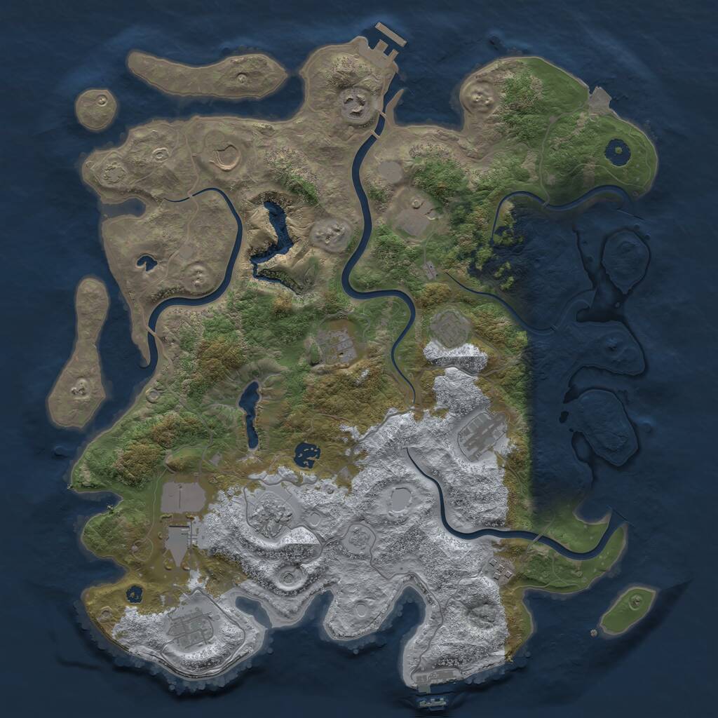 Rust Map: Procedural Map, Size: 4200, Seed: 730, 17 Monuments