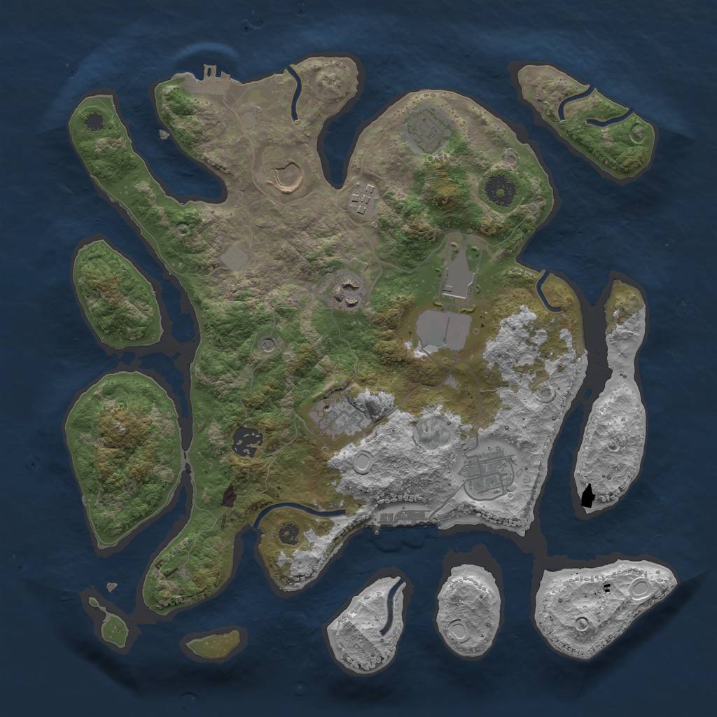 Rust Map: Procedural Map, Size: 3500, Seed: 1468248806, 16 Monuments